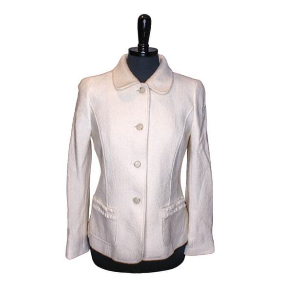 Talbots Wool Blend Jacket Blazer Cream White Size 4 - Picture 1 of 5